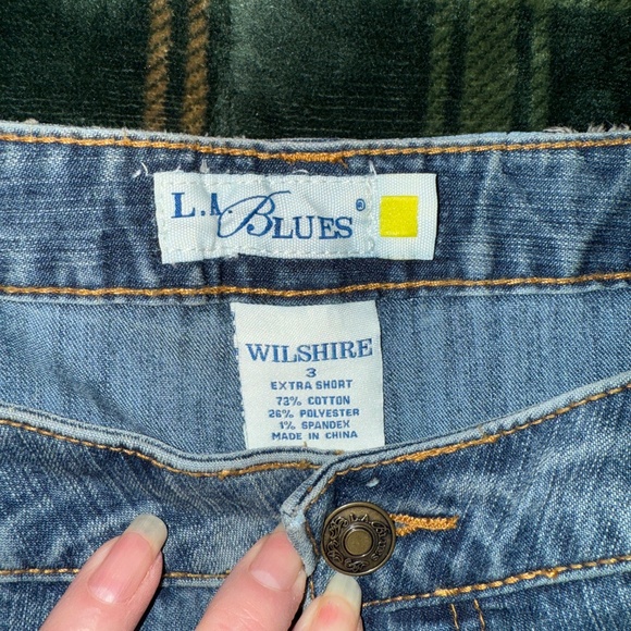 Womens L.A. Blues Wilshire Denim Blue Jeans Size 3 Extra Short 37 x 25 Stretch - Picture 6 of 9